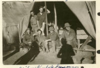 Uinta River camp buddies: Grandpa standing & leaning on pole